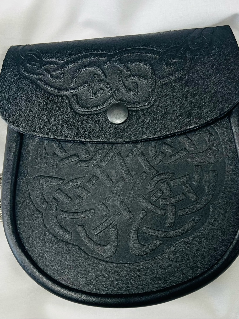 Black Celtic Leather Sporran Pouch